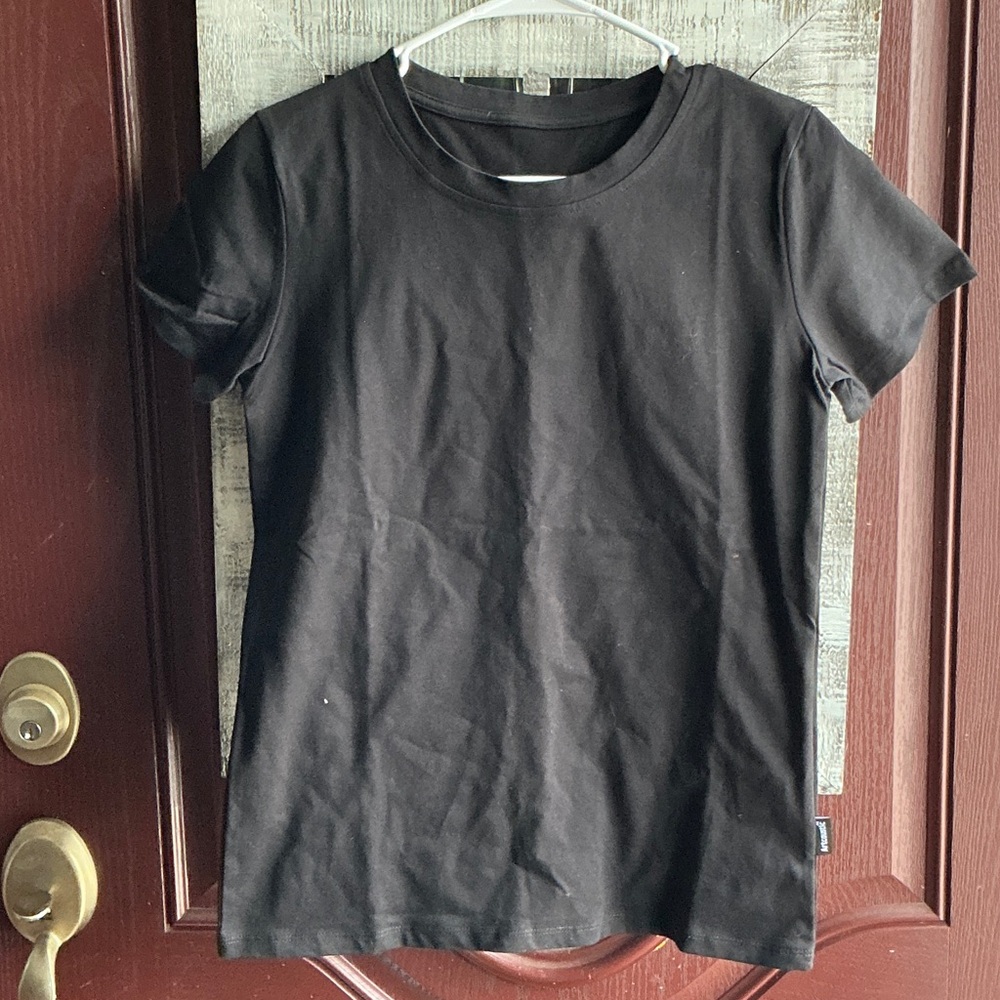Elegant Black Short Sleeve Women's Tee